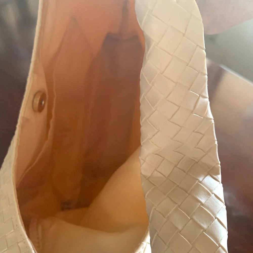 Ulta Beauty Cream Hobo Bag with Textured Design